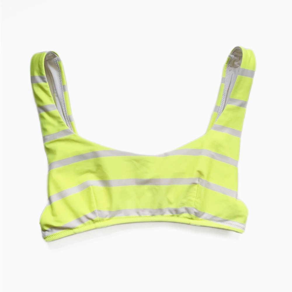 Aerie Neon Stripe Wide Strap Scoop Bikini Top